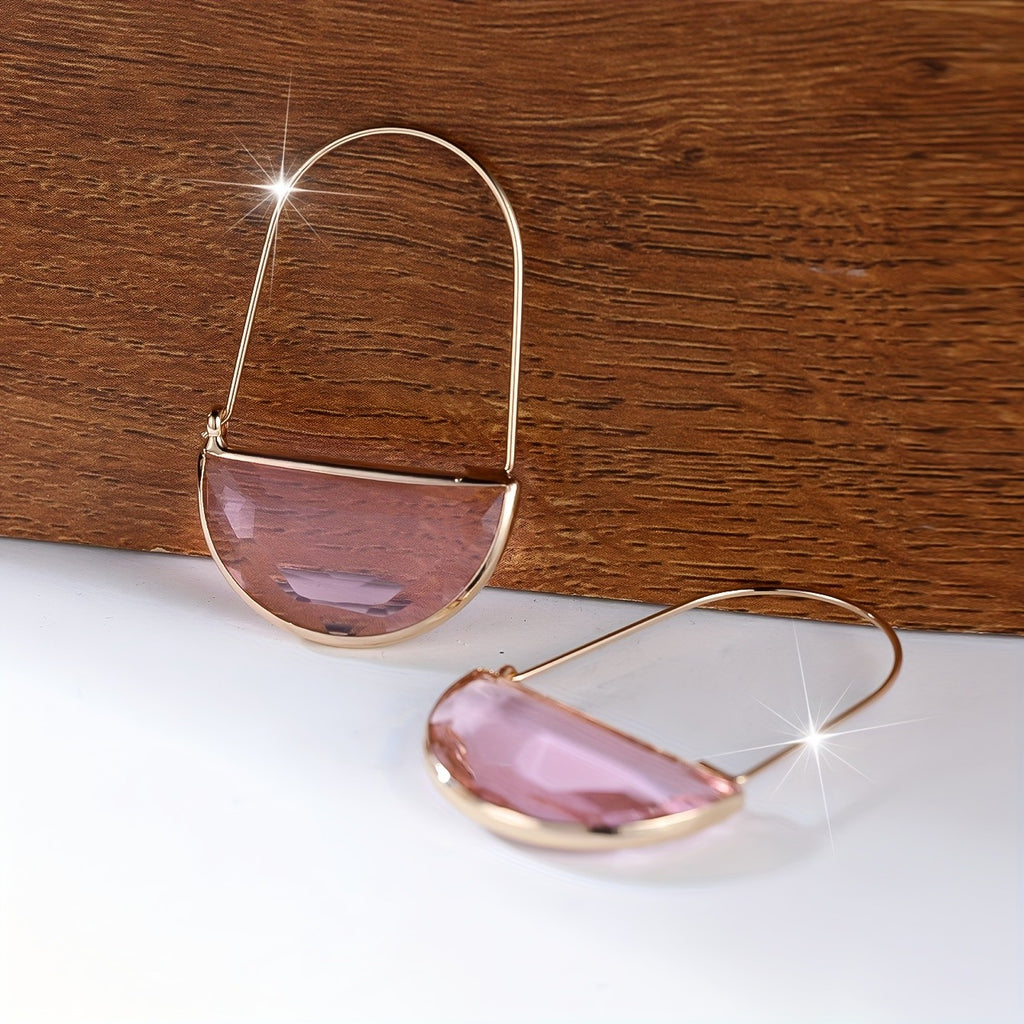 18k Elegant Geometric Drop Earrings