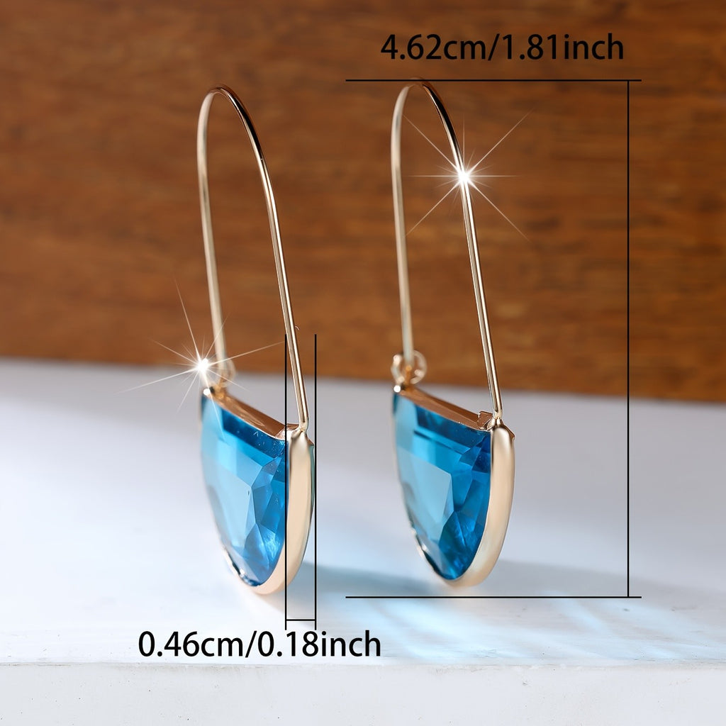 18k Elegant Geometric Drop Earrings