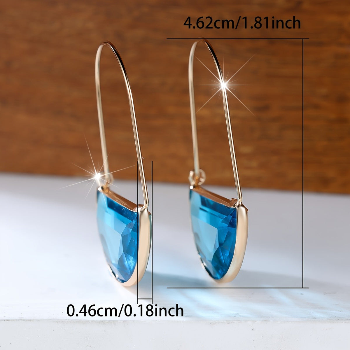 18k Elegant Geometric Drop Earrings