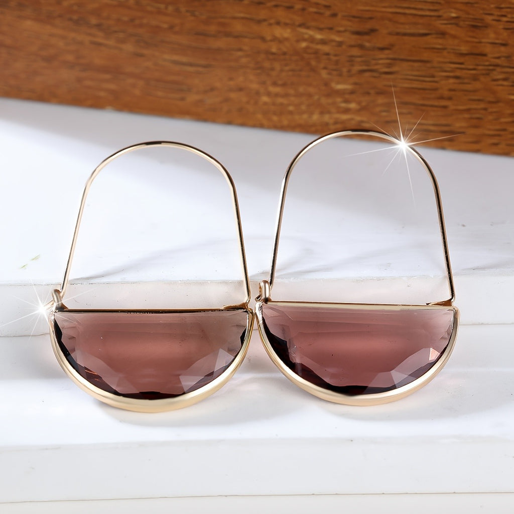 18k Elegant Geometric Drop Earrings