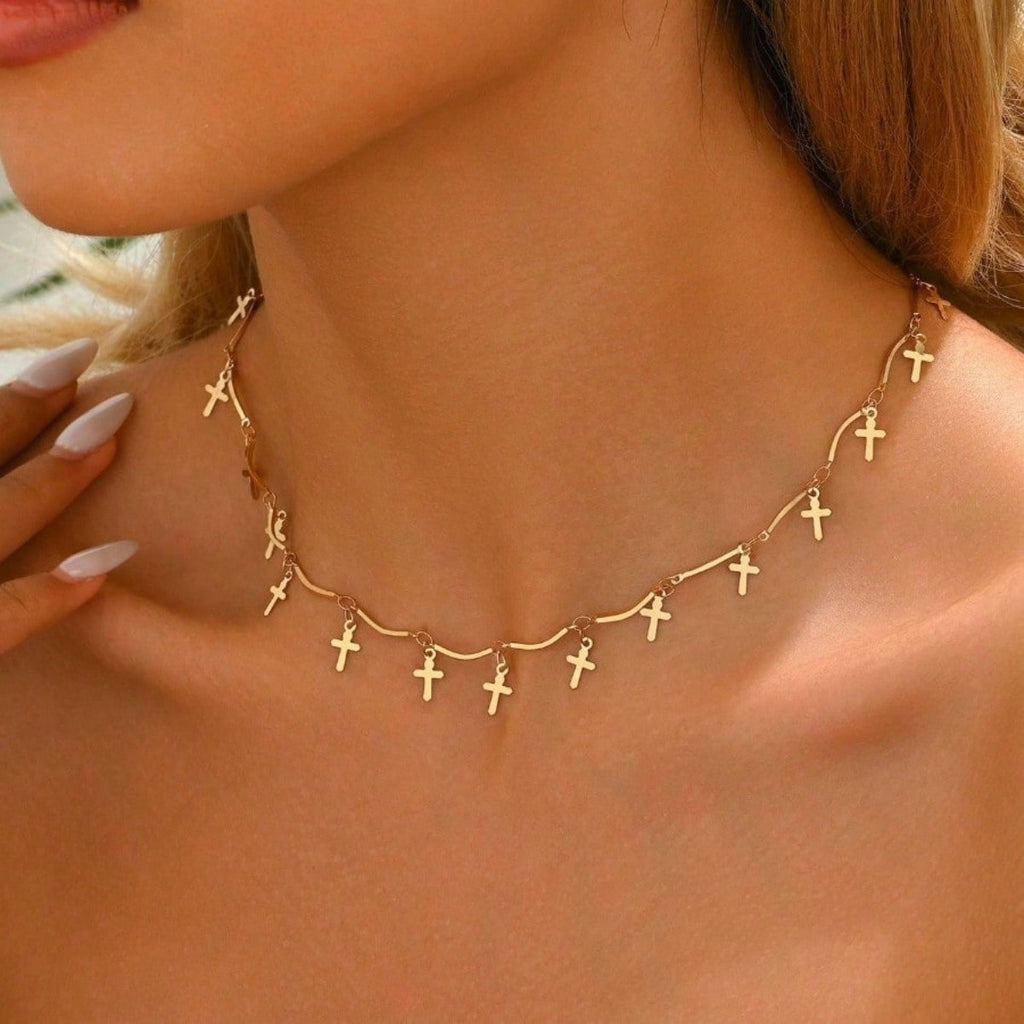 18k Dainty Cross Necklace