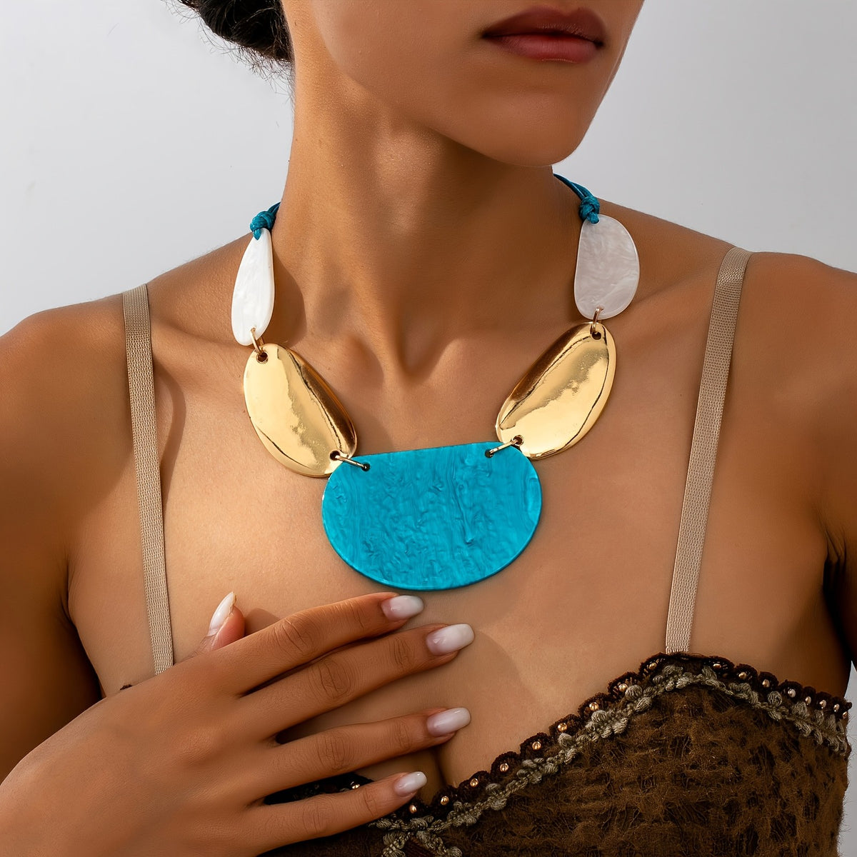 14k Boho Geometric Necklace