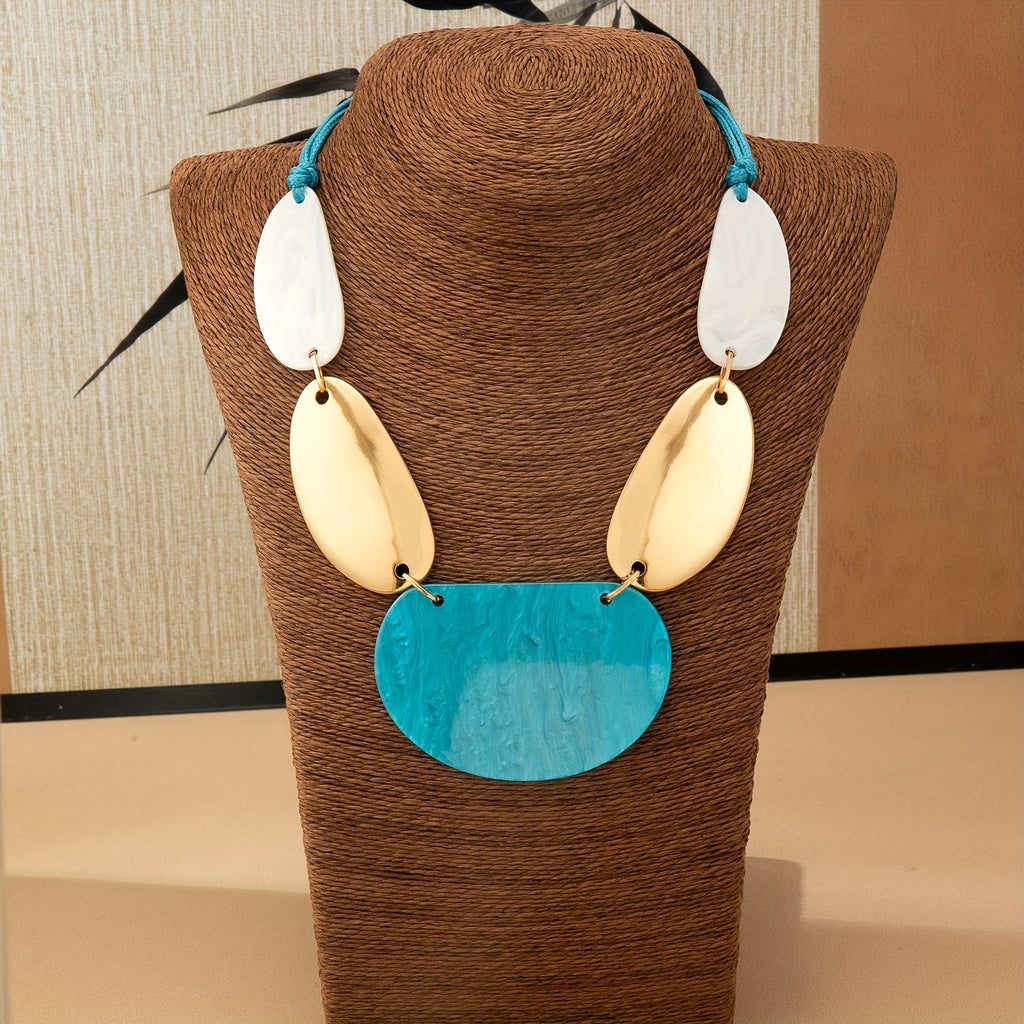 14k Boho Geometric Necklace