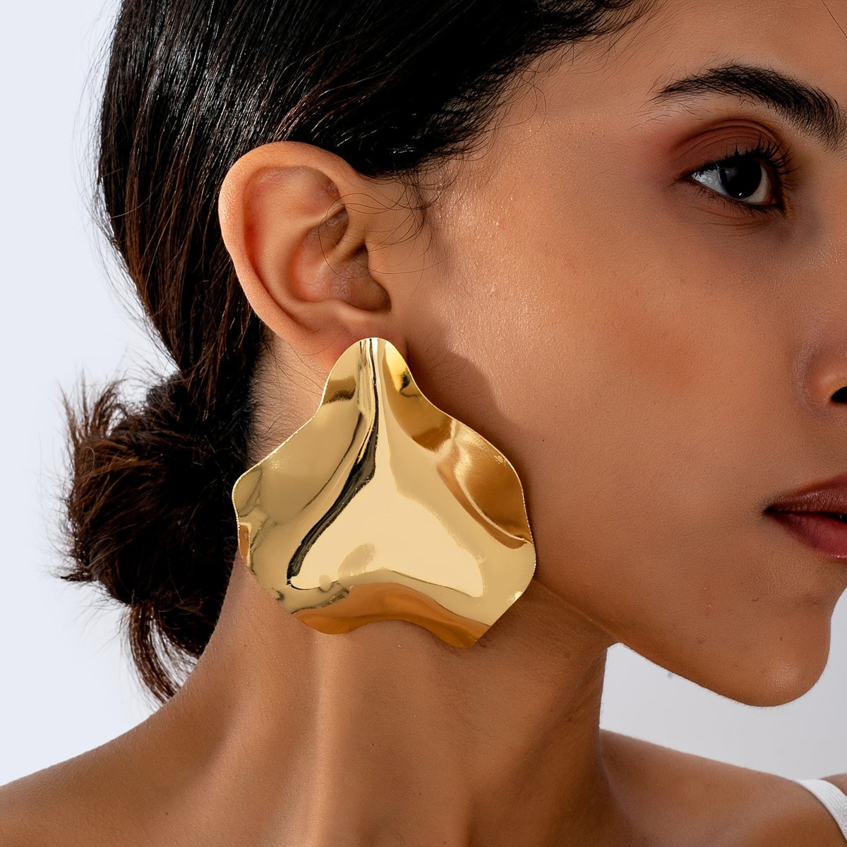 18k Organic Drop Earrings