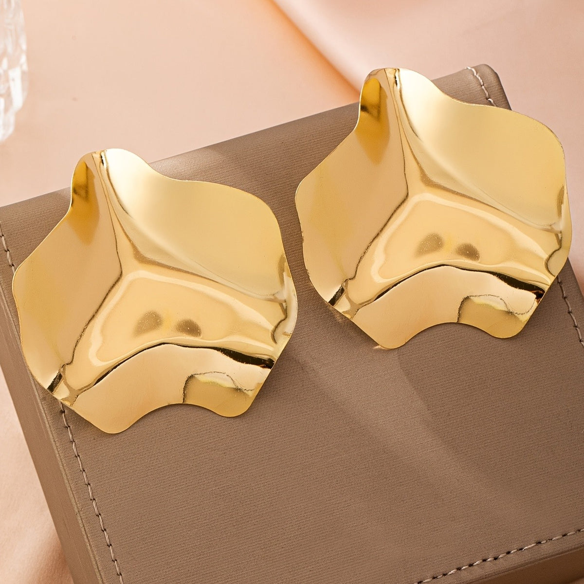 18k Organic Drop Earrings
