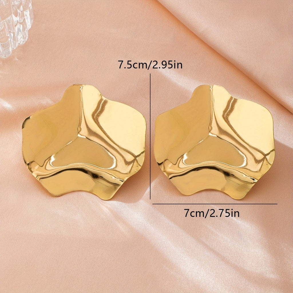 18k Organic Drop Earrings
