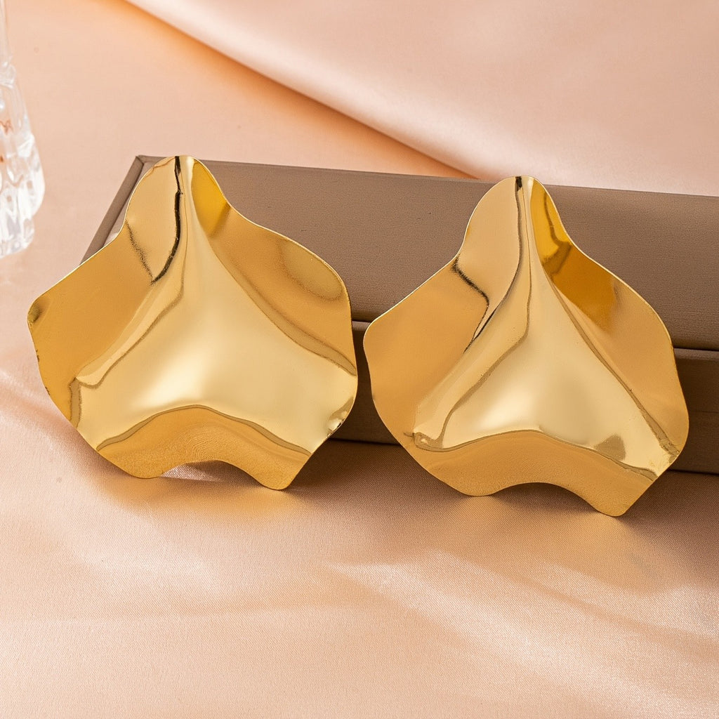 18k Organic Drop Earrings