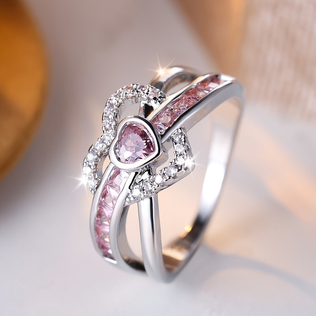 Elegant Pink Heart Ring