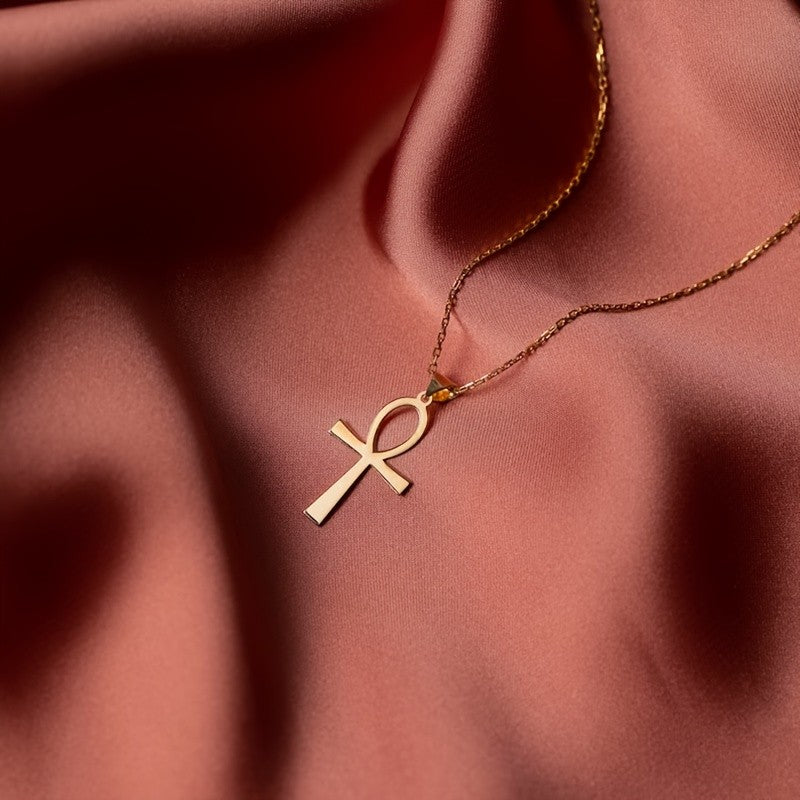 14k Dainty Ankh Layered Necklace