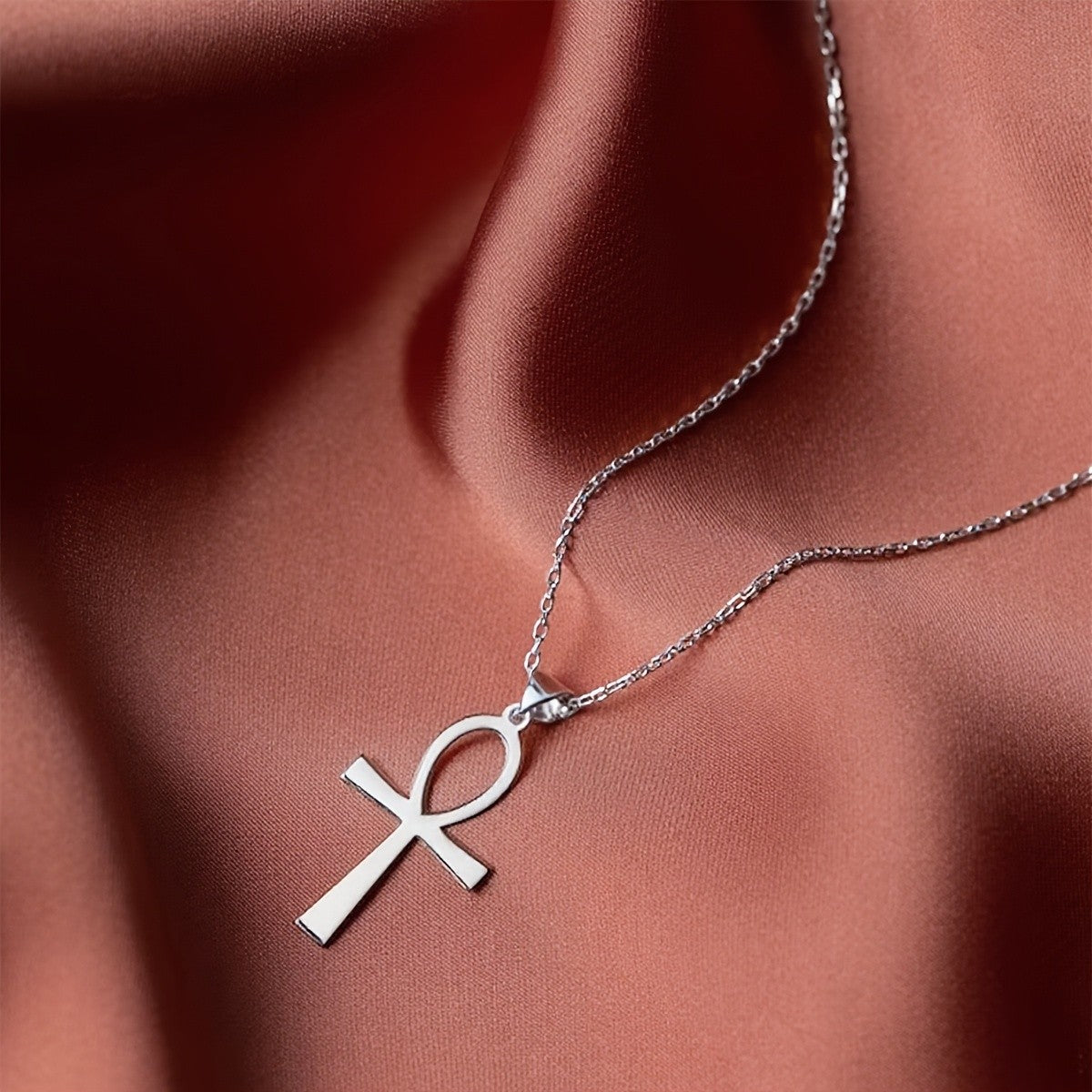 14k Dainty Ankh Layered Necklace