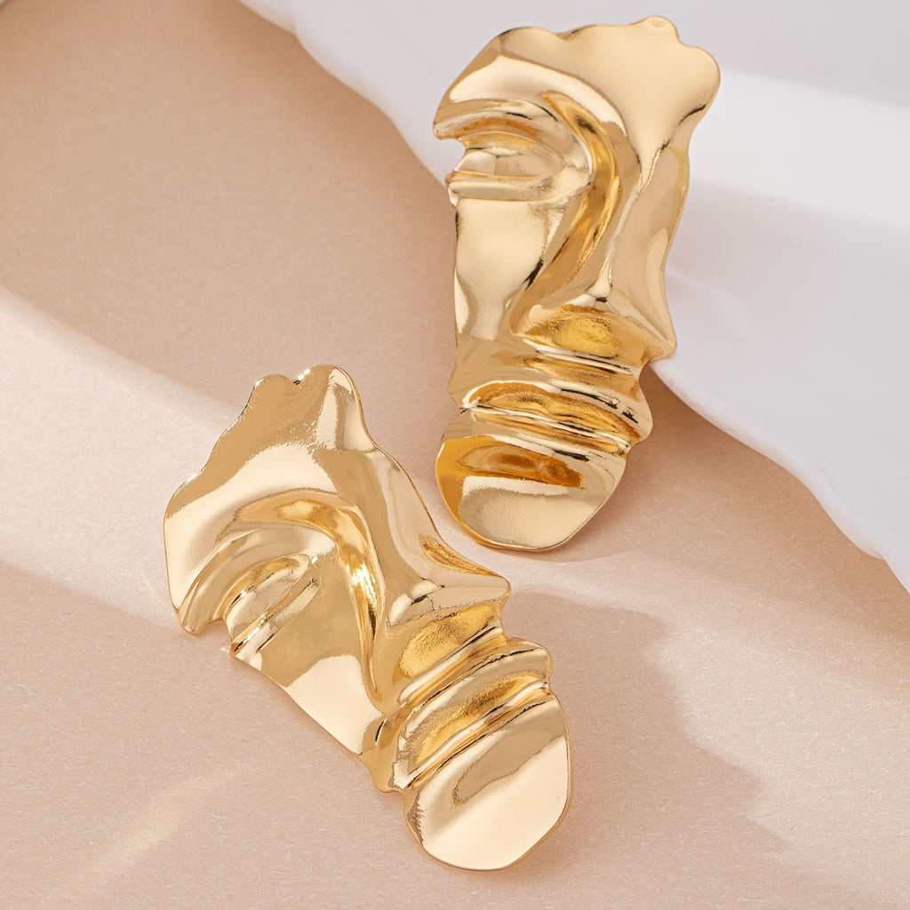 14k Abstract Face Earrings