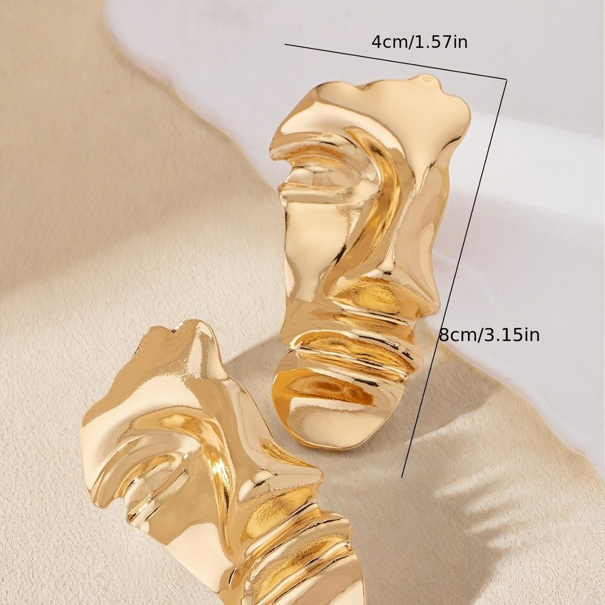 14k Abstract Face Earrings