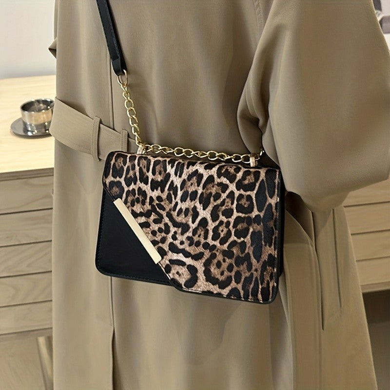 Vintage Leopard Crossbody Bag