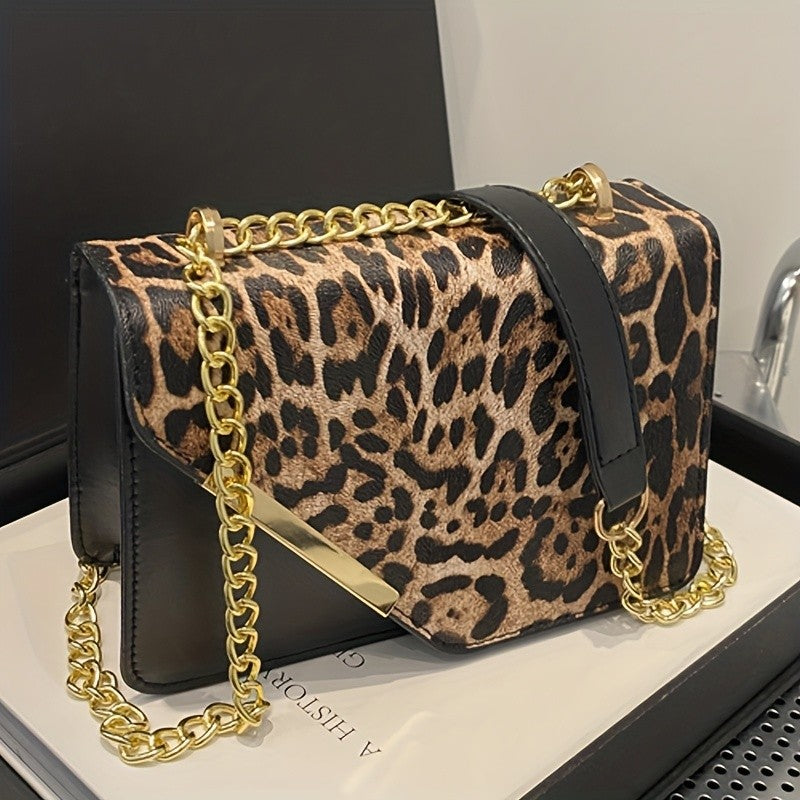Vintage Leopard Crossbody Bag