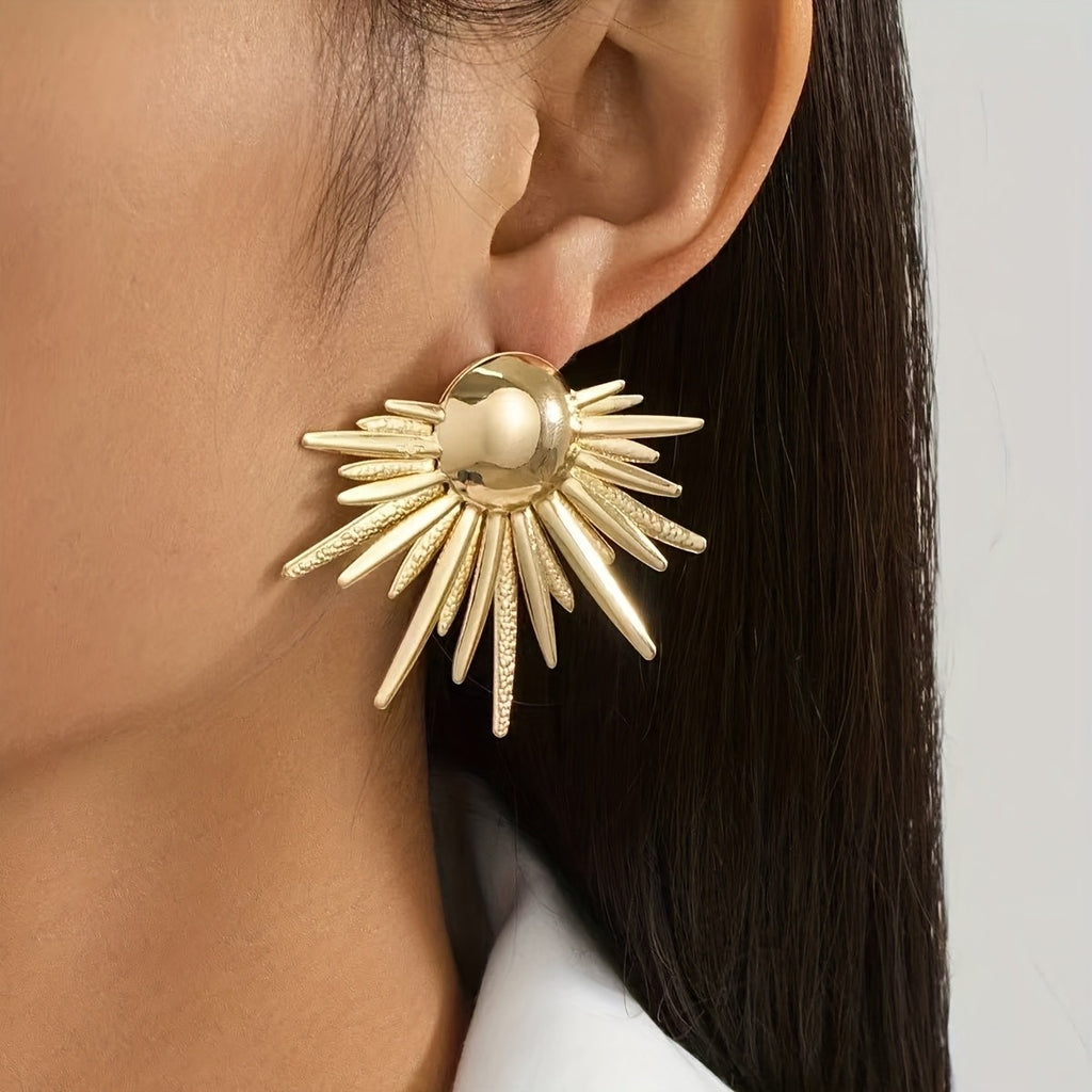 18k Geometric Sunburst Earrings