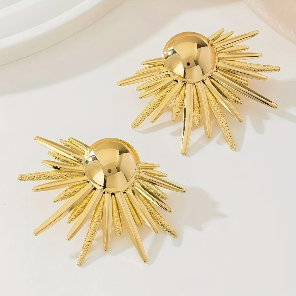 18k Geometric Sunburst Earrings