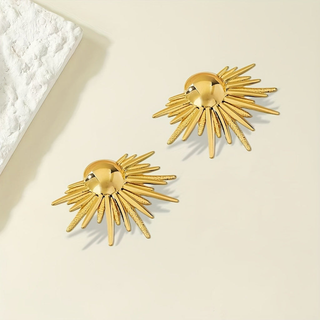 18k Geometric Sunburst Earrings
