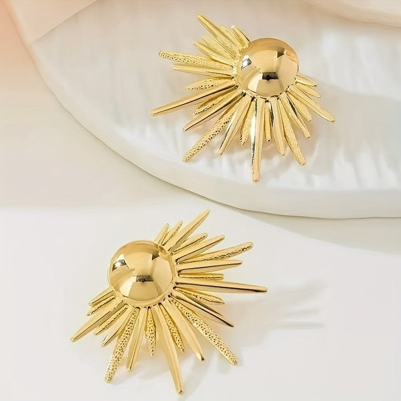 18k Geometric Sunburst Earrings