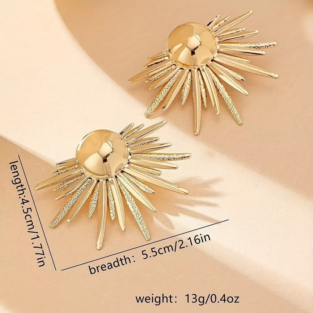 18k Geometric Sunburst Earrings