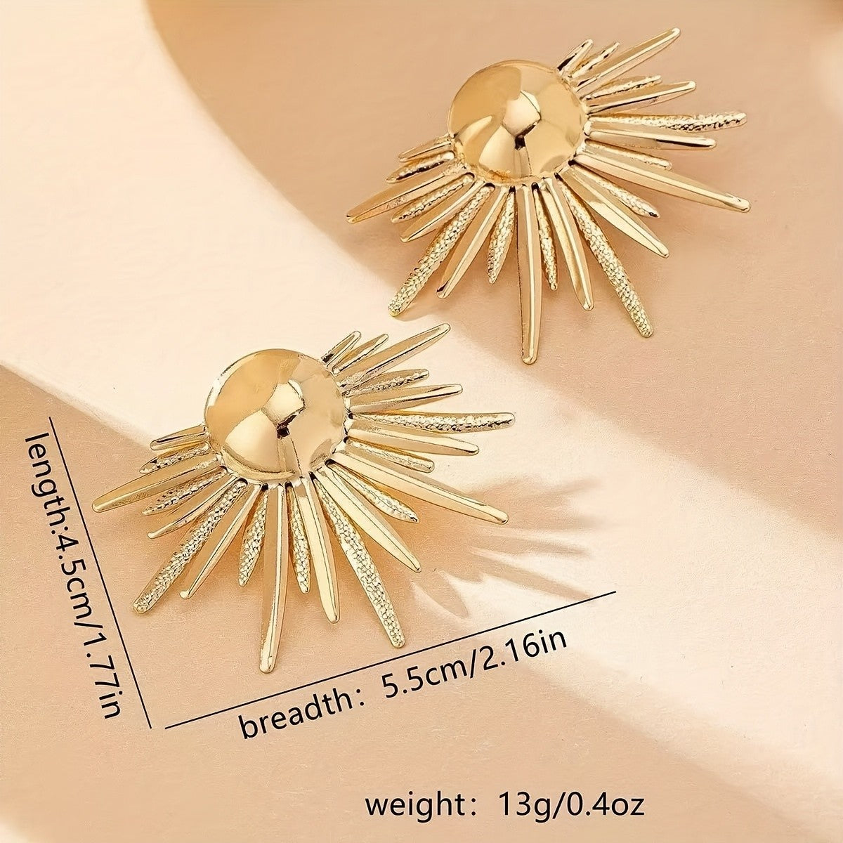 18k Geometric Sunburst Earrings