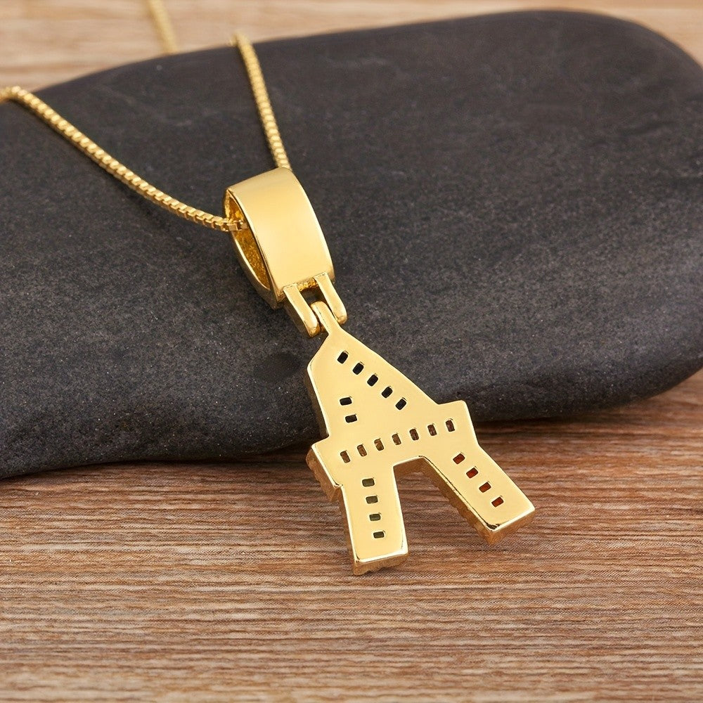18k Rainbow Initial Necklace