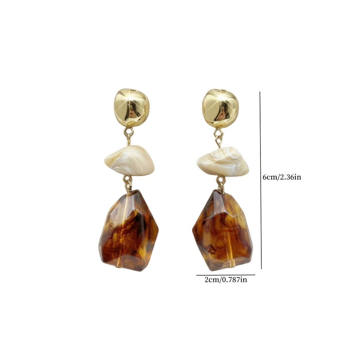 14k Vintage Geometric Drop Earrings