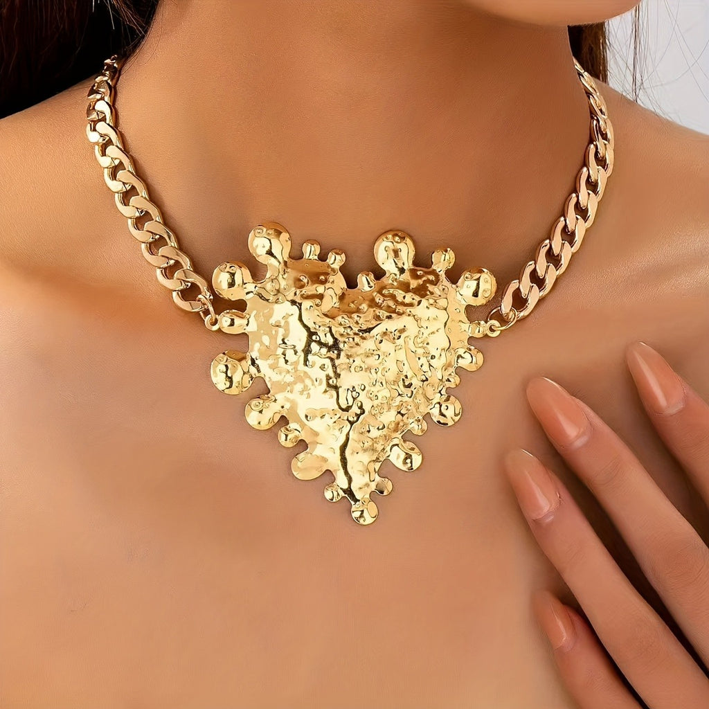 18k Vintage Molten Heart Necklace