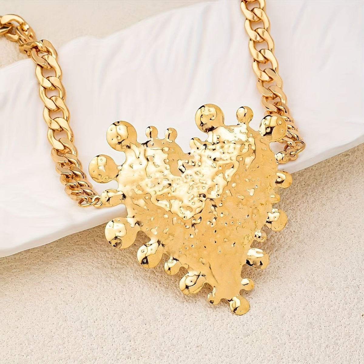 18k Vintage Molten Heart Necklace