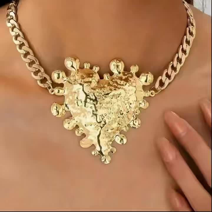 18k Vintage Molten Heart Necklace