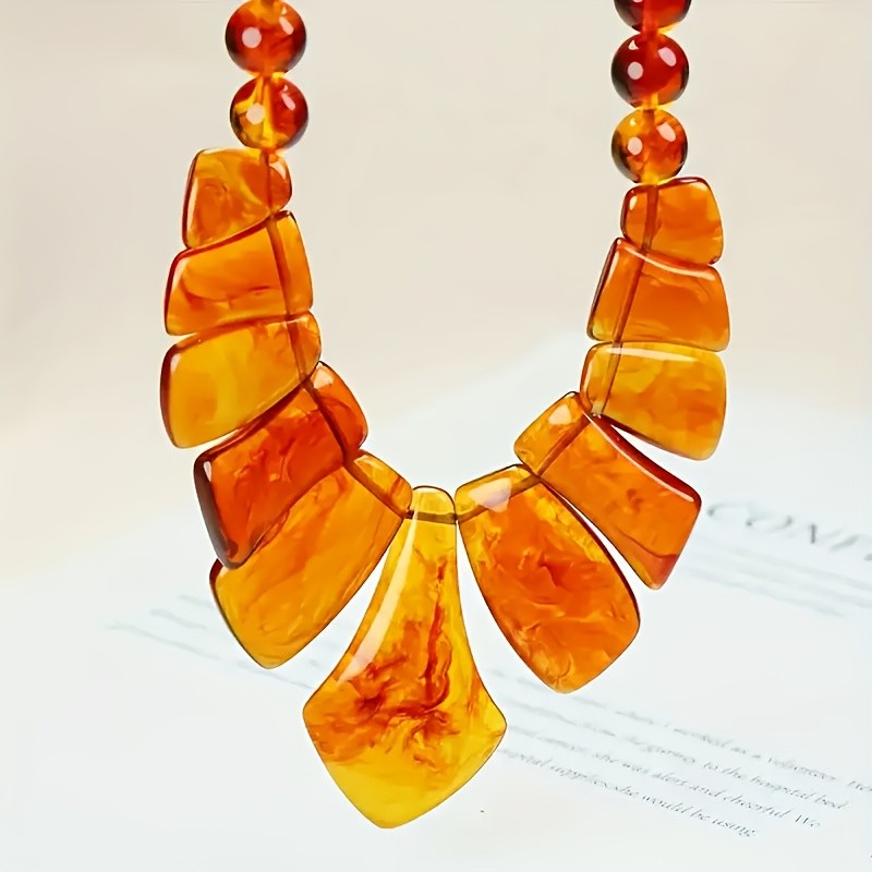 Boho Amber Statement Necklace