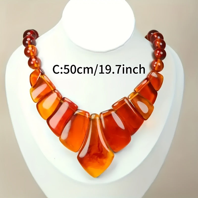 Boho Amber Statement Necklace