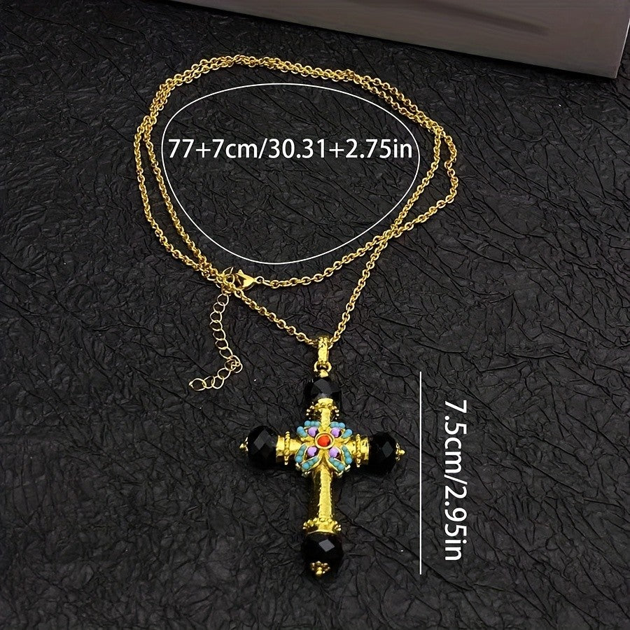 14k Boho Cross Necklace