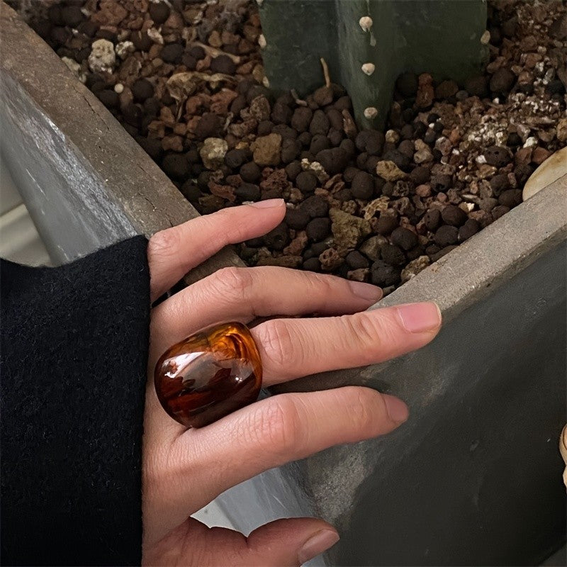 Vintage Triangular Acrylic Ring