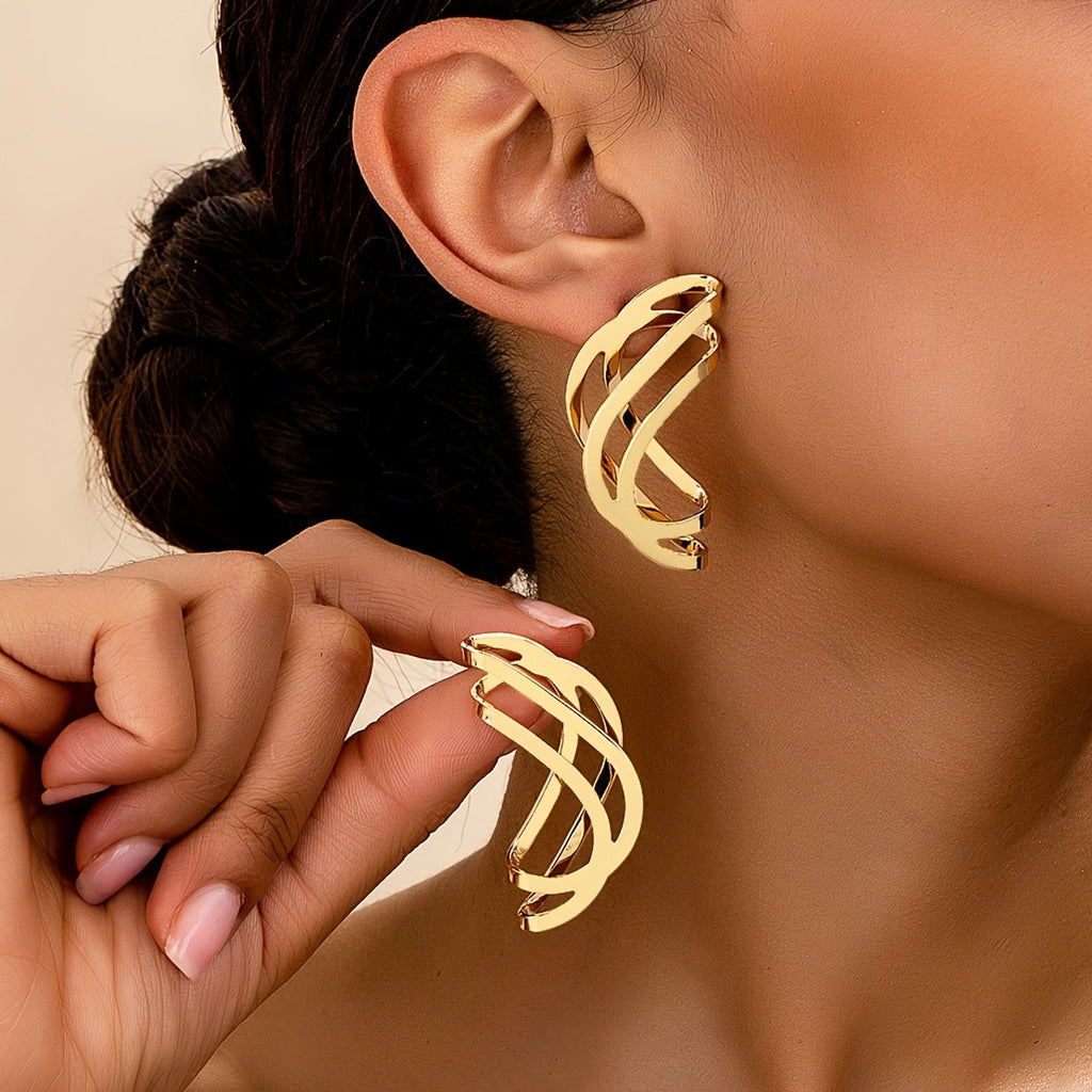14k Vintage Geometric Earrings