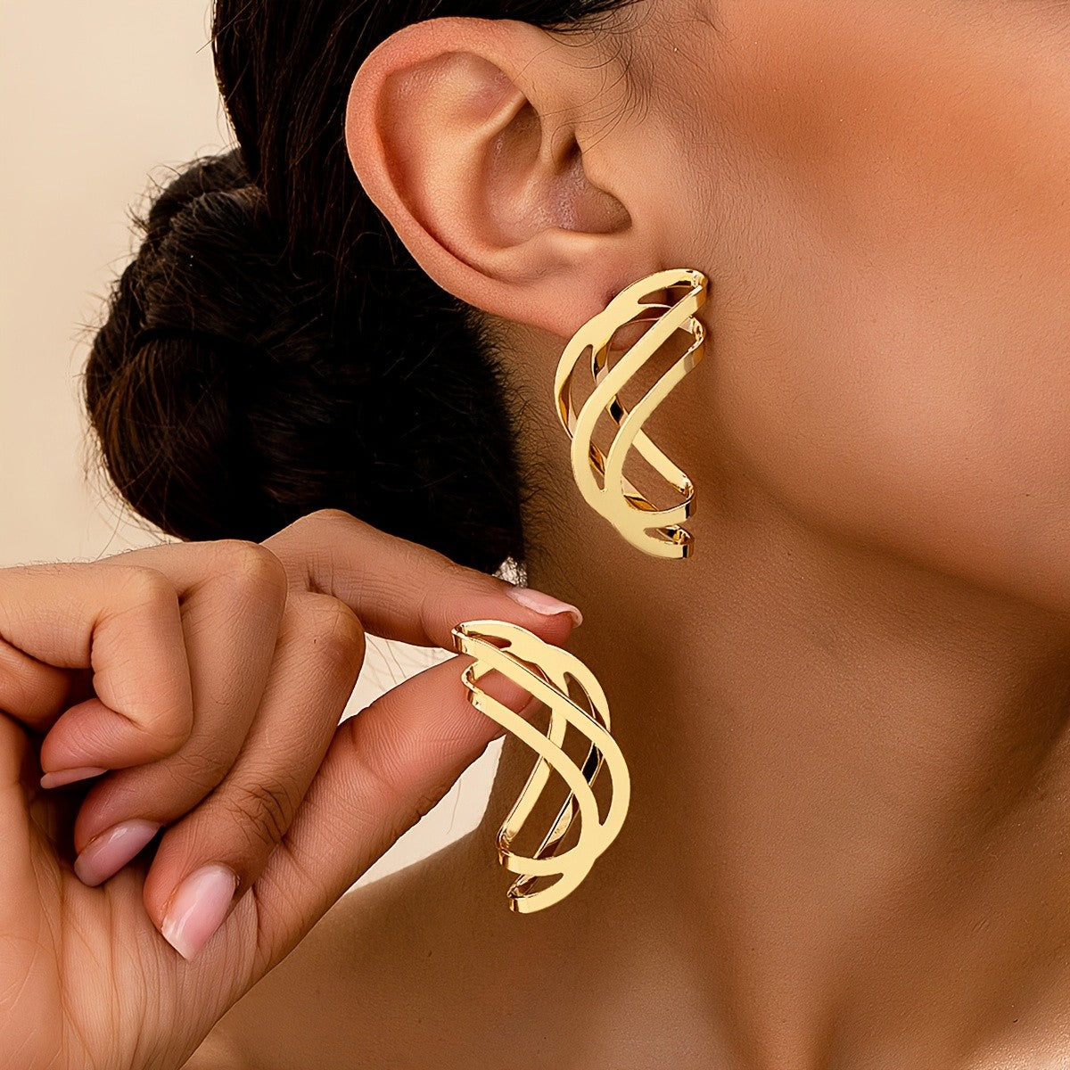 14k Vintage Geometric Earrings