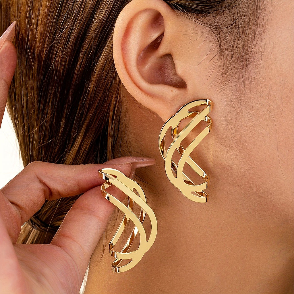 14k Vintage Geometric Earrings