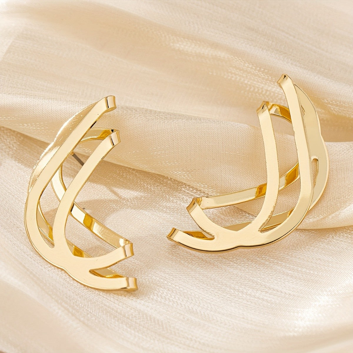 14k Vintage Geometric Earrings