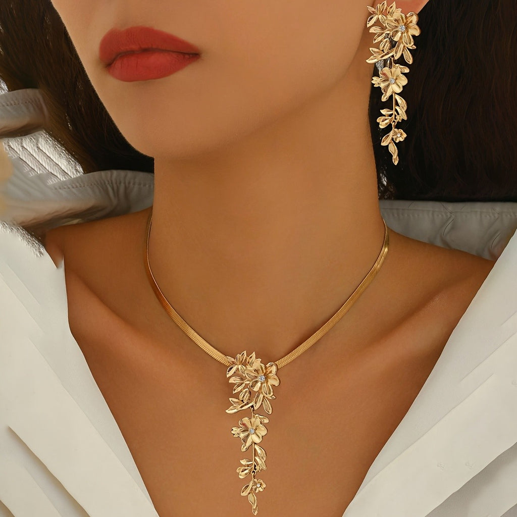 18k Elegant Floral Jewelry Set