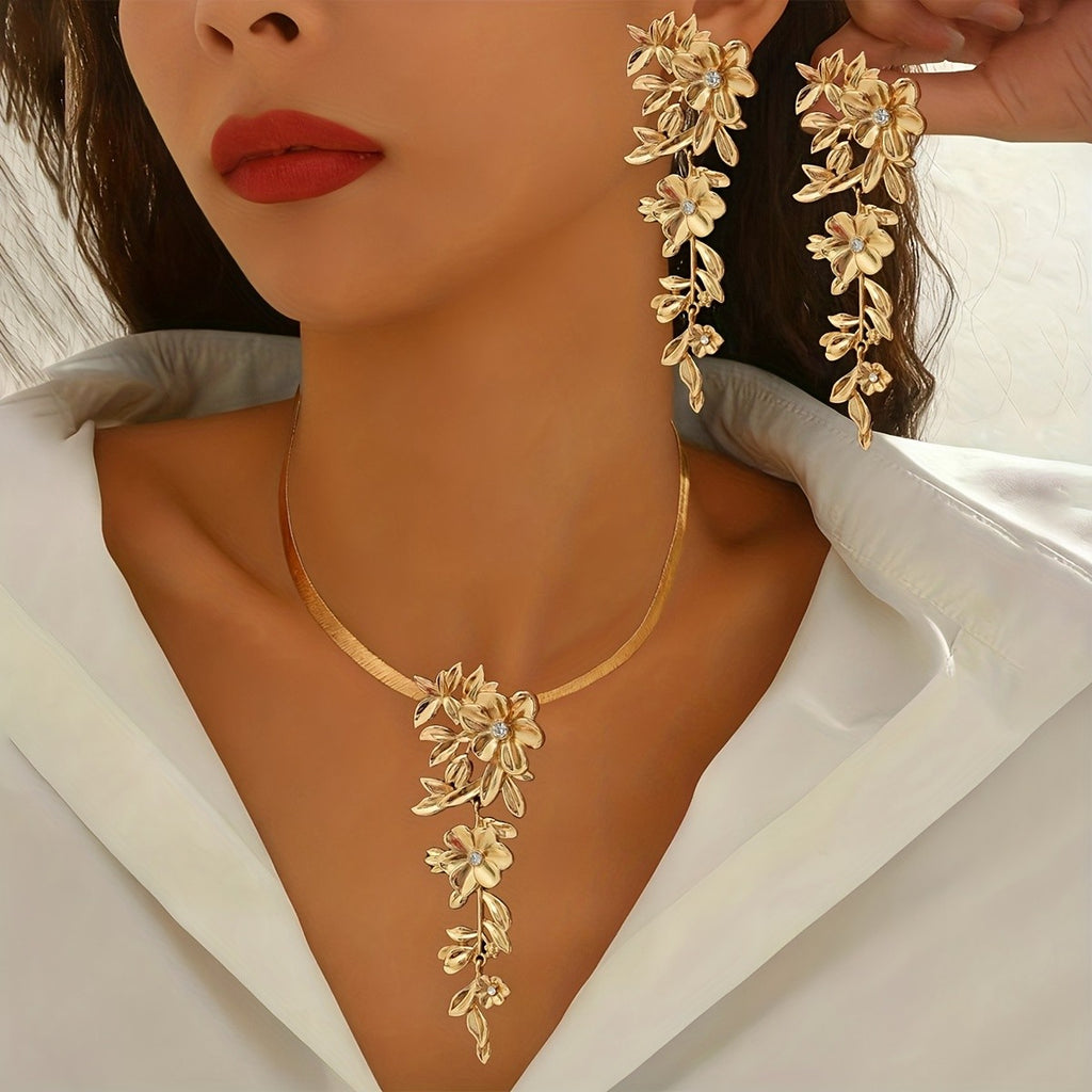 18k Elegant Floral Jewelry Set