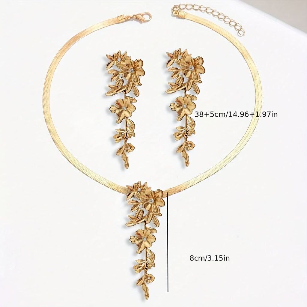 18k Elegant Floral Jewelry Set