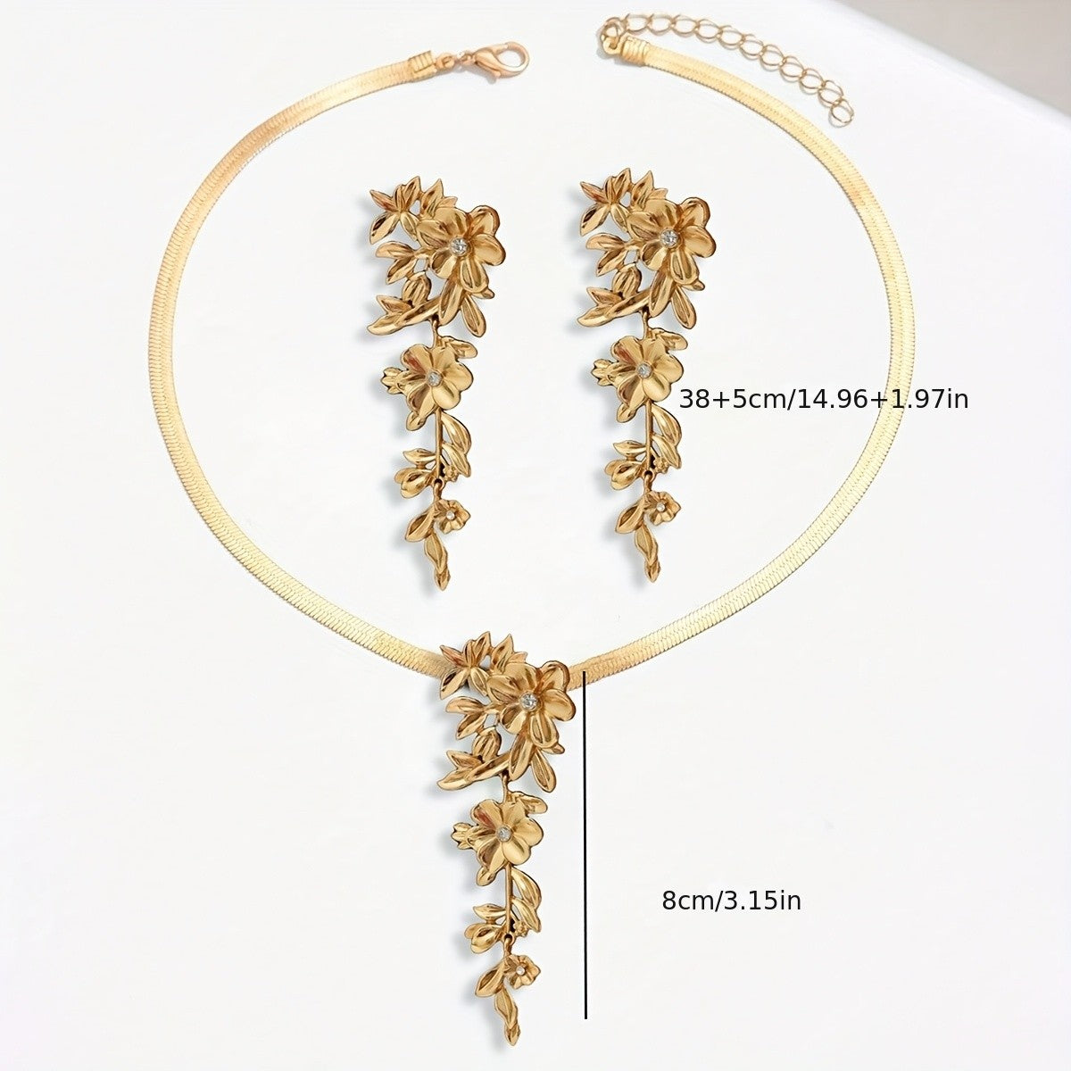 18k Elegant Floral Jewelry Set