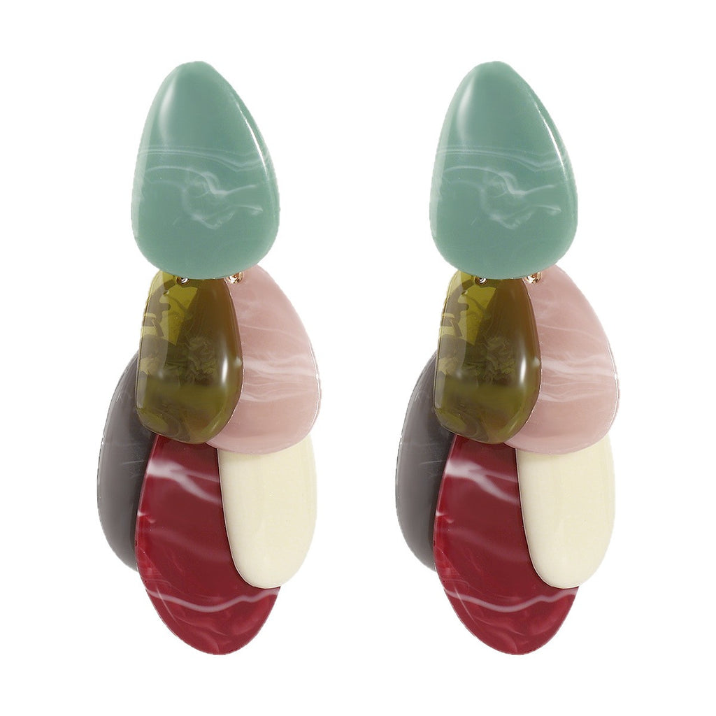Boho Geometric Resin Drop Earrings