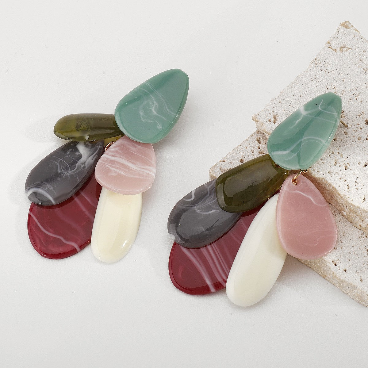 Boho Geometric Resin Drop Earrings