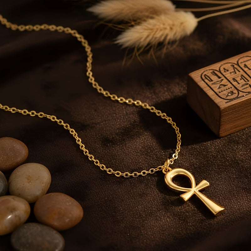18k Elegant Ankh Pendant Necklace