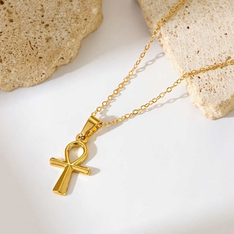 18k Elegant Ankh Pendant Necklace