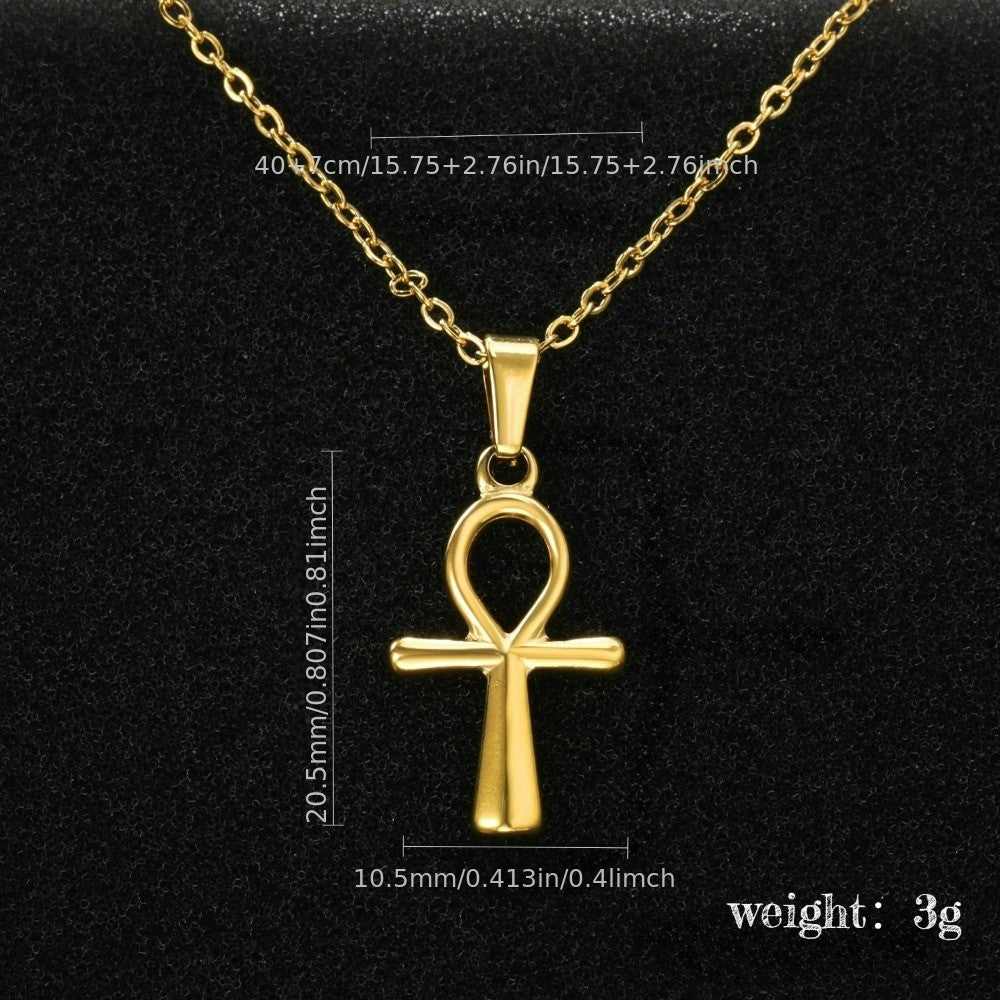 18k Elegant Ankh Pendant Necklace