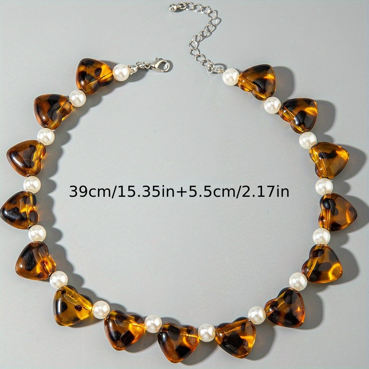 Vintage Tortoise Heart Pearl Necklace