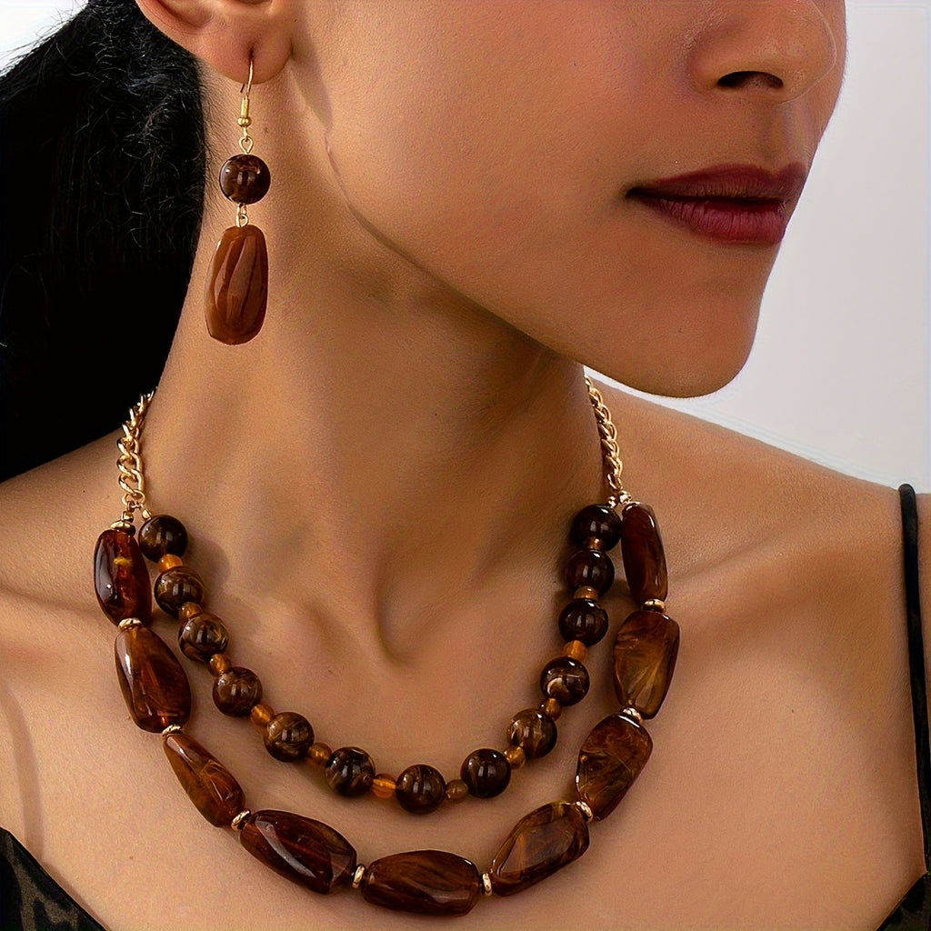 Boho Acrylic Bead Jewelry Set