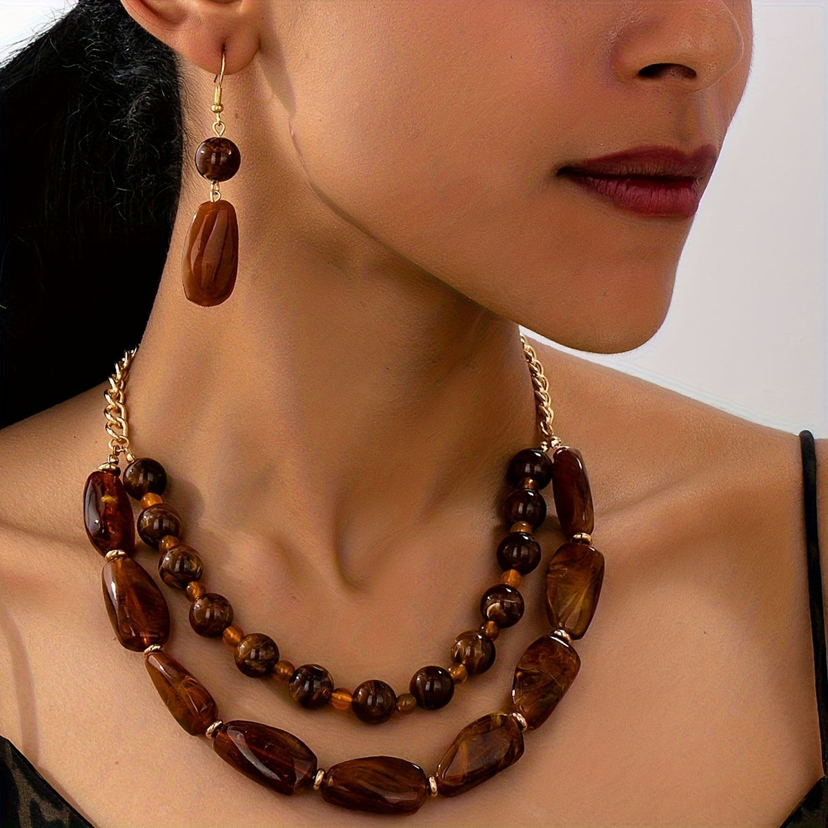 Boho Acrylic Bead Jewelry Set