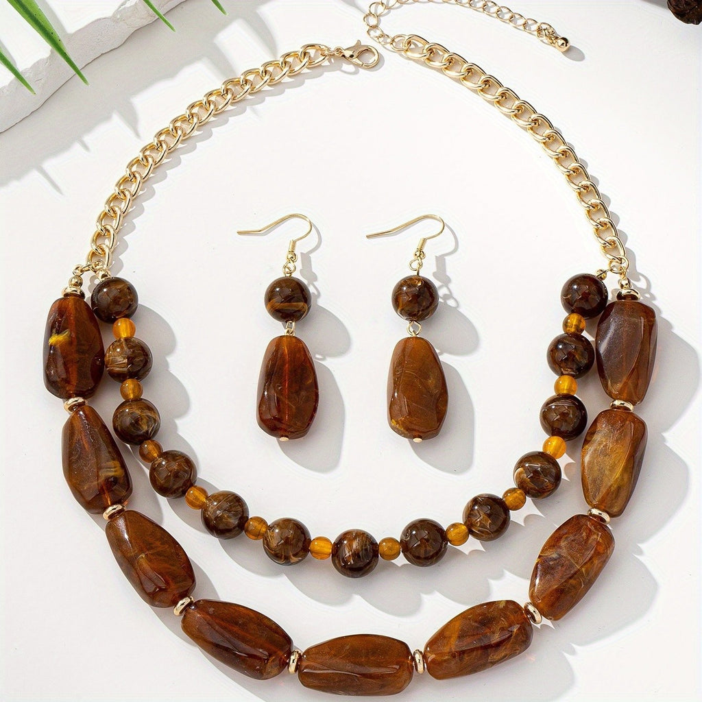 Boho Acrylic Bead Jewelry Set